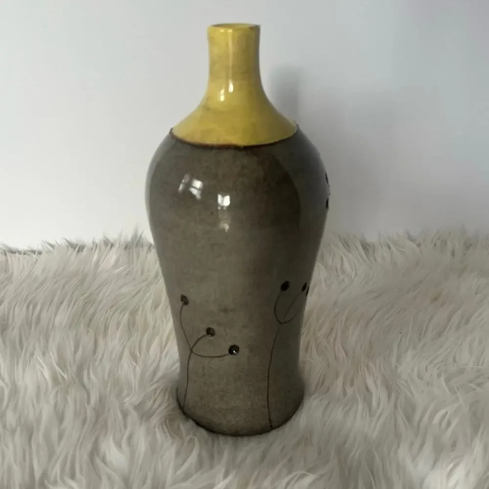 Diana Fayt Synergy Designs signed artisan pottery vase made in Hungary